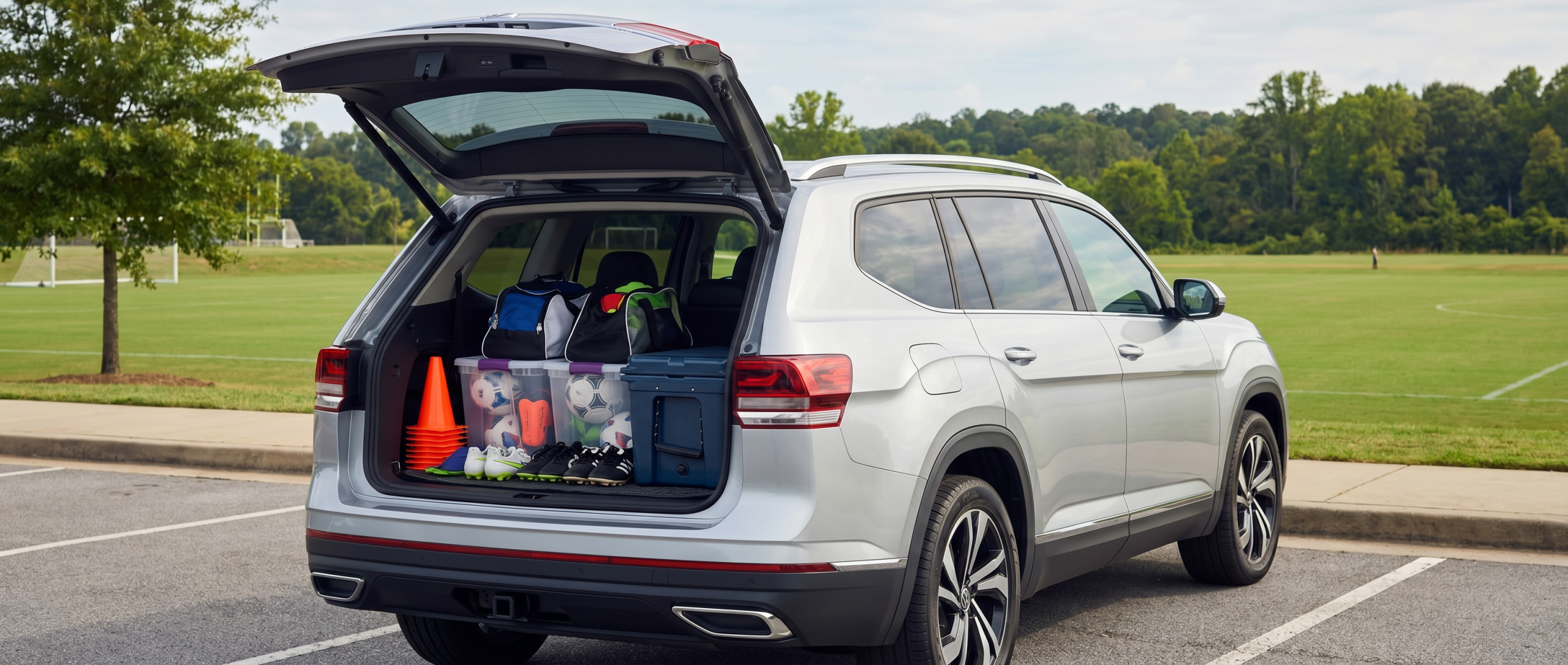 Volkswagen Atlas with 4MOTION AWD and ample cargo space for Spartanburg sports families.