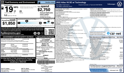 2022 Volkswagen Atlas 3.6L V6 SE w/Technology