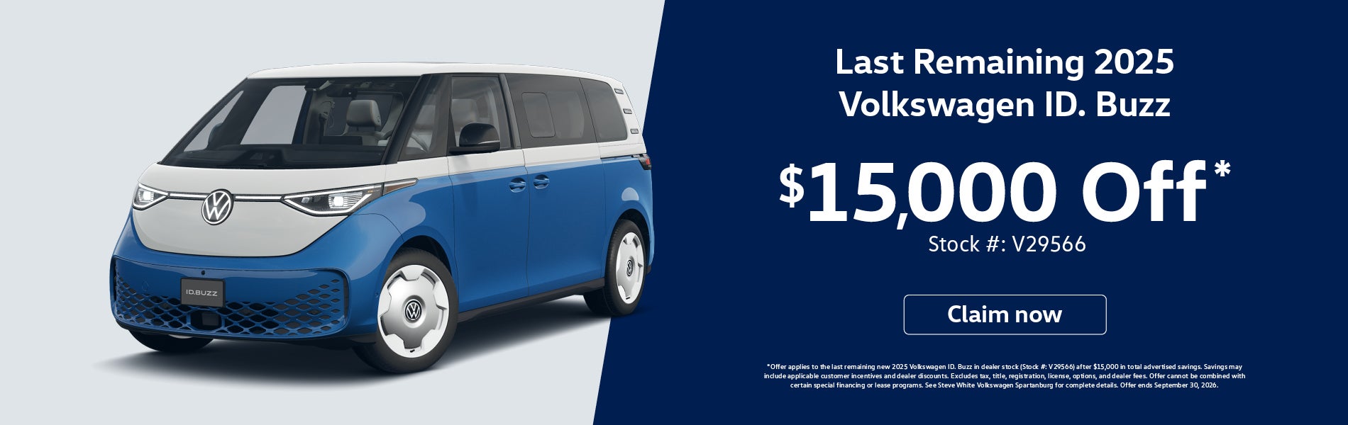 Last Remaining 2025 Volkswagen ID. Buzz $15,000 Off* Stock